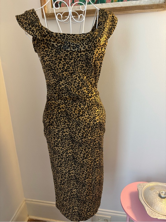 Stop Staring Dresses & Skirts - Stop Staring Leopard-Print Midi Dress in Gold and Black